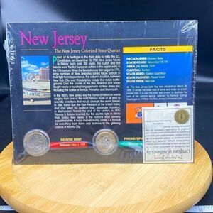 New Jersey Colorized State Quarter NIOP and in cellophane wrap and COA